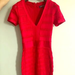 French Connection Red knit midi Dress size 2